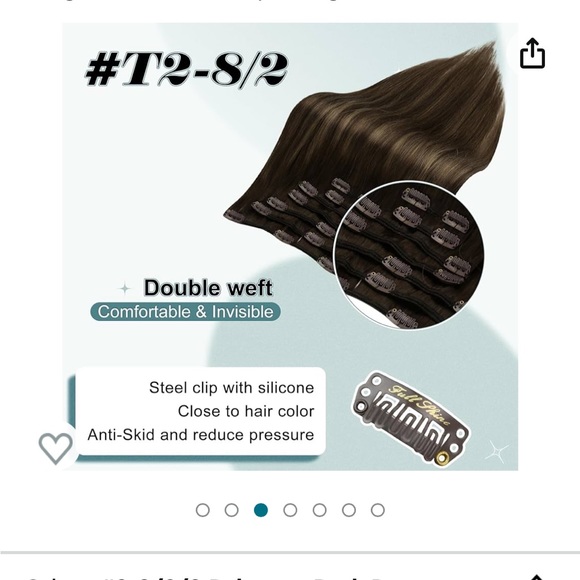 Remy human hair Balayage Clip in Hair exts. 16 inch Dark Brown to Light Brown - Picture 6 of 14